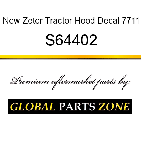 New Zetor Tractor Hood Decal 7711 S64402