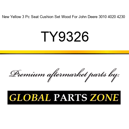 New Yellow 3 Pc Seat Cushion Set Wood For John Deere 3010 4020 4230 + TY9326
