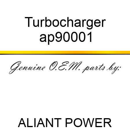 Turbocharger ap90001