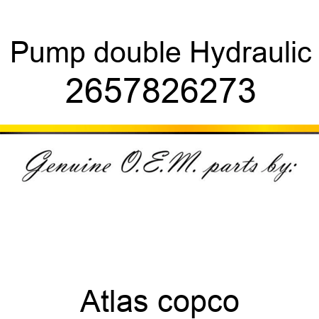 Pump, double Hydraulic 2657826273