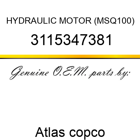 HYDRAULIC MOTOR (MSQ100) 3115347381