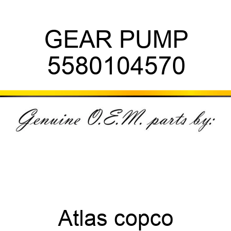 GEAR PUMP 5580104570