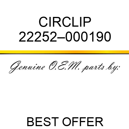 CIRCLIP 22252–000190