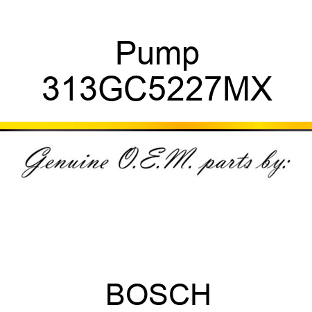 Pump 313GC5227MX