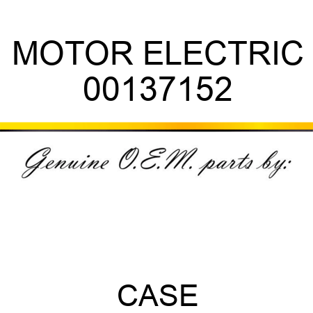 MOTOR, ELECTRIC 00137152