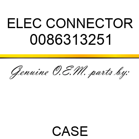 ELEC CONNECTOR 0086313251