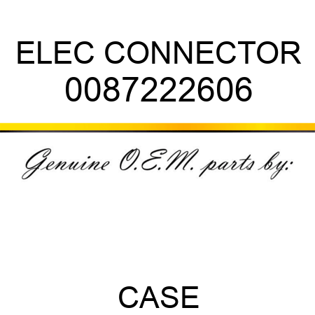 ELEC CONNECTOR 0087222606