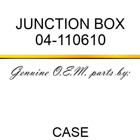 JUNCTION BOX 04-110610