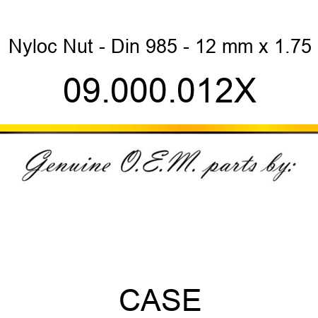 Nyloc Nut - Din 985 - 12 mm x 1.75 09.000.012X