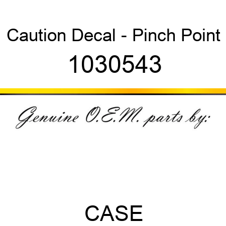 Caution Decal - Pinch Point 1030543