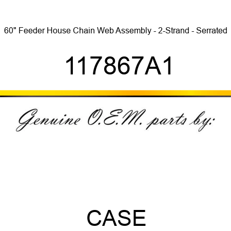 60" Feeder House Chain Web Assembly - 2-Strand - Serrated 117867A1