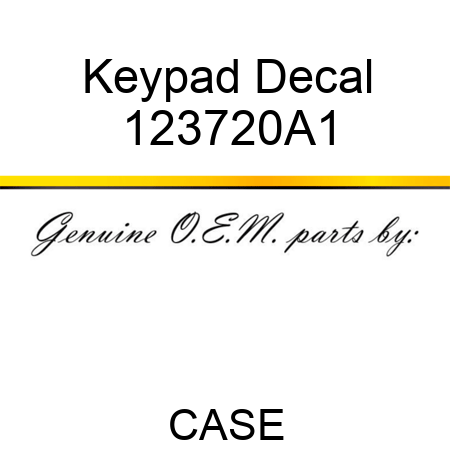 Keypad Decal 123720A1