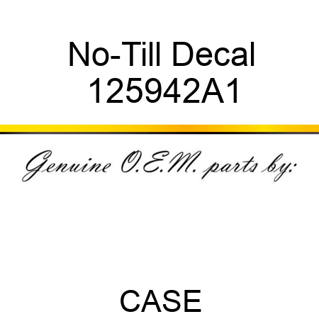 No-Till Decal 125942A1