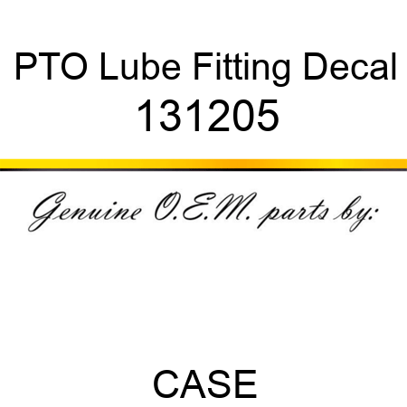 PTO Lube Fitting Decal 131205