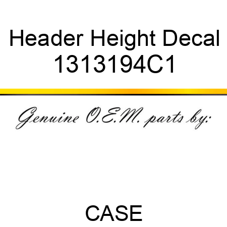 Header Height Decal 1313194C1