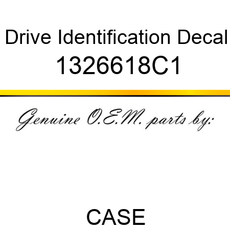 Drive Identification Decal 1326618C1