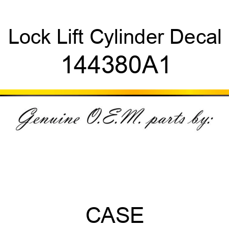 Lock Lift Cylinder Decal 144380A1