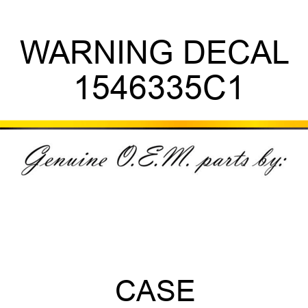 WARNING DECAL 1546335C1