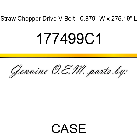 Straw Chopper Drive V-Belt - 0.879" W x 275.19" L 177499C1
