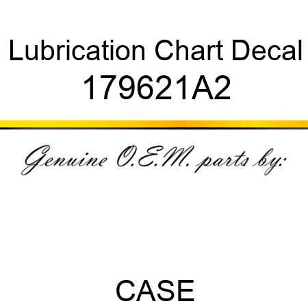 Lubrication Chart Decal 179621A2