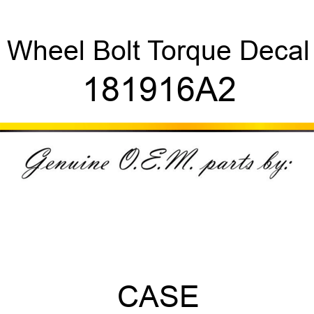 Wheel Bolt Torque Decal 181916A2