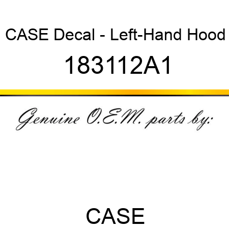 CASE Decal - Left-Hand Hood 183112A1