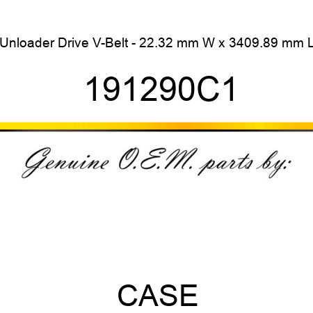 Unloader Drive V-Belt - 22.32 mm W x 3409.89 mm L 191290C1