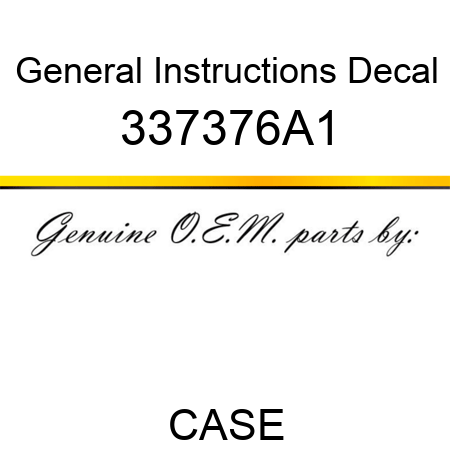 General Instructions Decal 337376A1