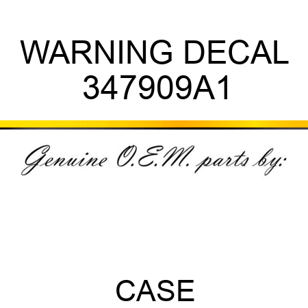 WARNING DECAL 347909A1