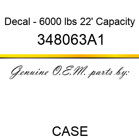 Decal - 6000 lbs 22' Capacity 348063A1