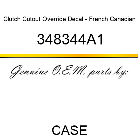 Clutch Cutout Override Decal - French Canadian 348344A1