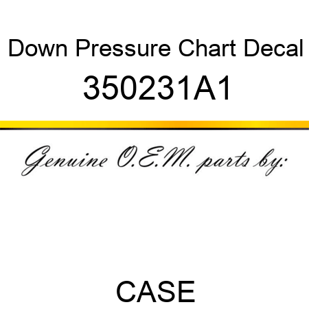 Down Pressure Chart Decal 350231A1