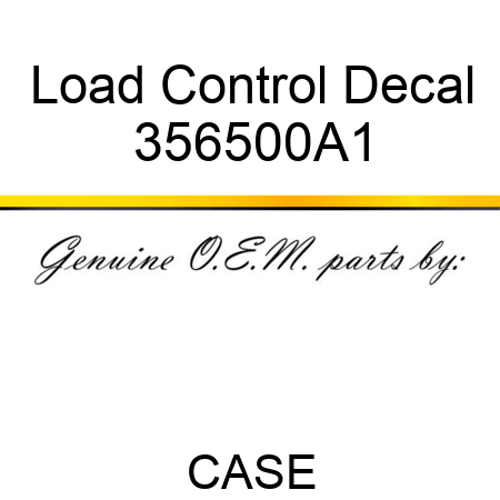Load Control Decal 356500A1