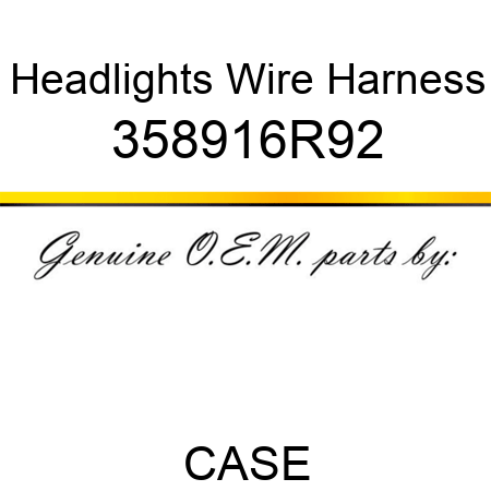 Headlights Wire Harness 358916R92