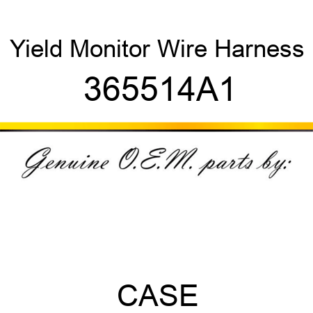 Yield Monitor Wire Harness 365514A1