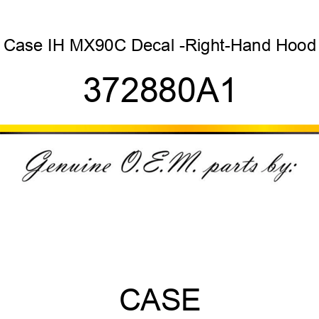 Case IH MX90C Decal -Right-Hand Hood 372880A1