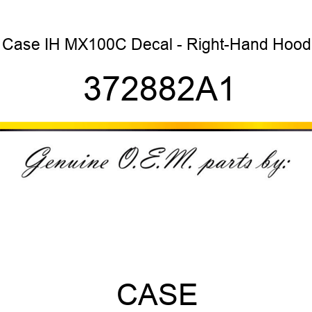 Case IH MX100C Decal - Right-Hand Hood 372882A1