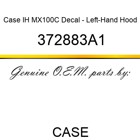 Case IH MX100C Decal - Left-Hand Hood 372883A1