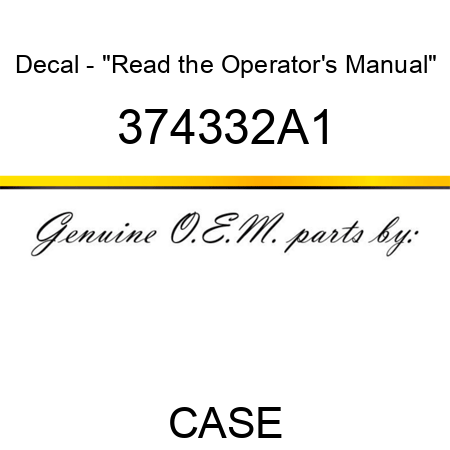 Decal - "Read the Operator's Manual" 374332A1