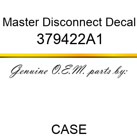 Master Disconnect Decal 379422A1