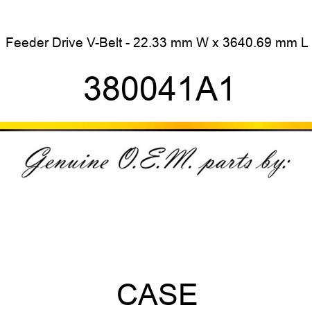 Feeder Drive V-Belt - 22.33 mm W x 3640.69 mm L 380041A1