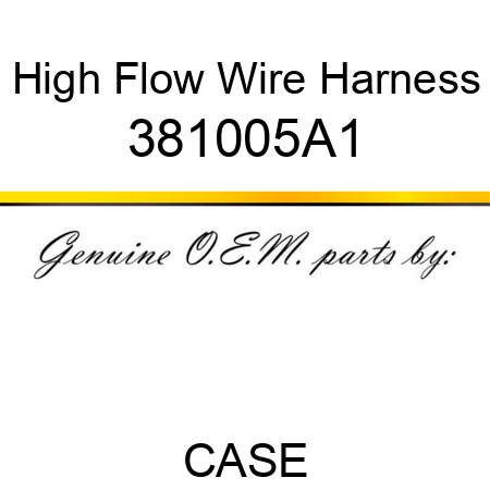 High Flow Wire Harness 381005A1