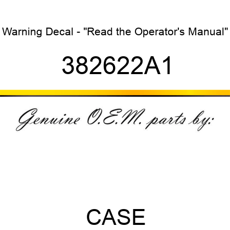 Warning Decal - "Read the Operator's Manual" 382622A1
