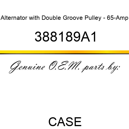 Alternator with Double Groove Pulley - 65-Amp 388189A1