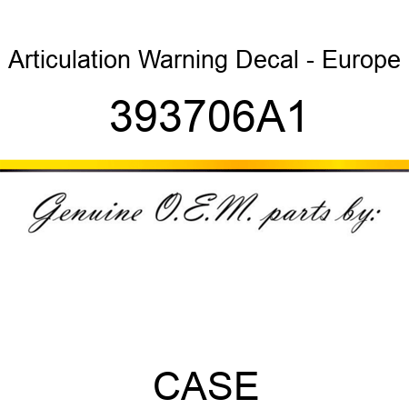 Articulation Warning Decal - Europe 393706A1