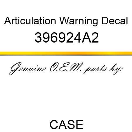 Articulation Warning Decal 396924A2