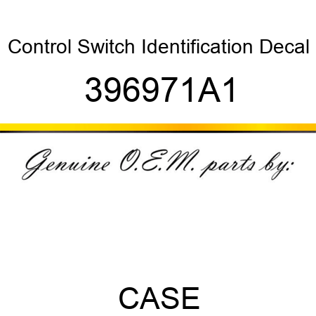 Control Switch Identification Decal 396971A1