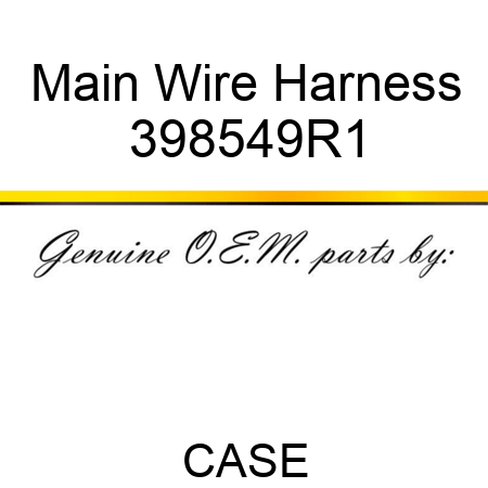 Main Wire Harness 398549R1