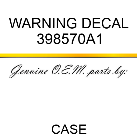 WARNING DECAL 398570A1