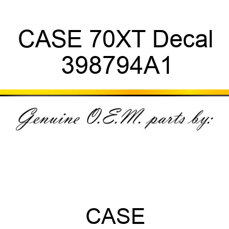 CASE 70XT Decal 398794A1